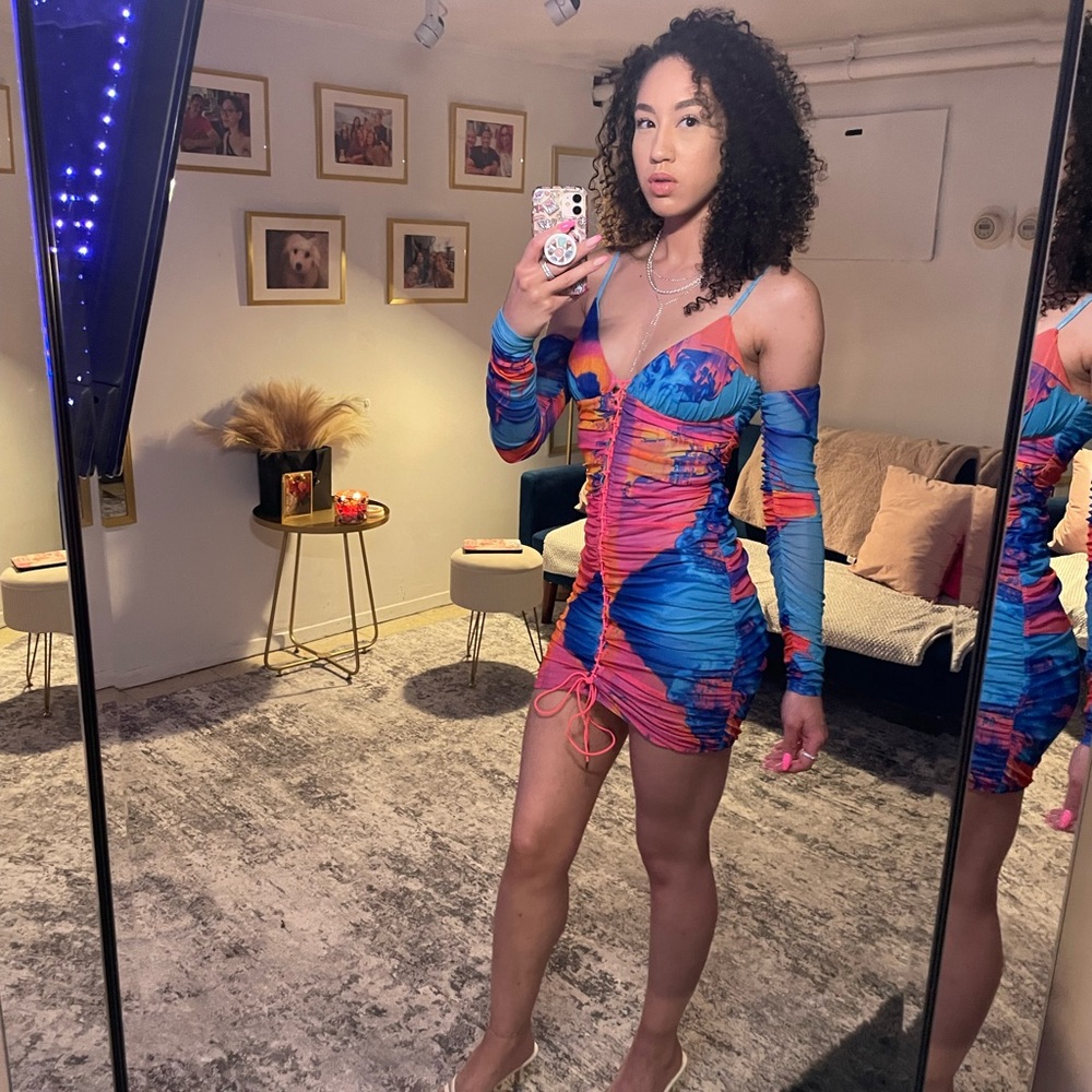 Tiger Mist dress with removable slvs